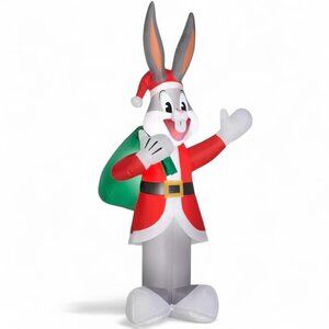 6 ft Bugs Bunny Looney Tunes LED Light Up Christmas Inflatable Space Jam NEW!